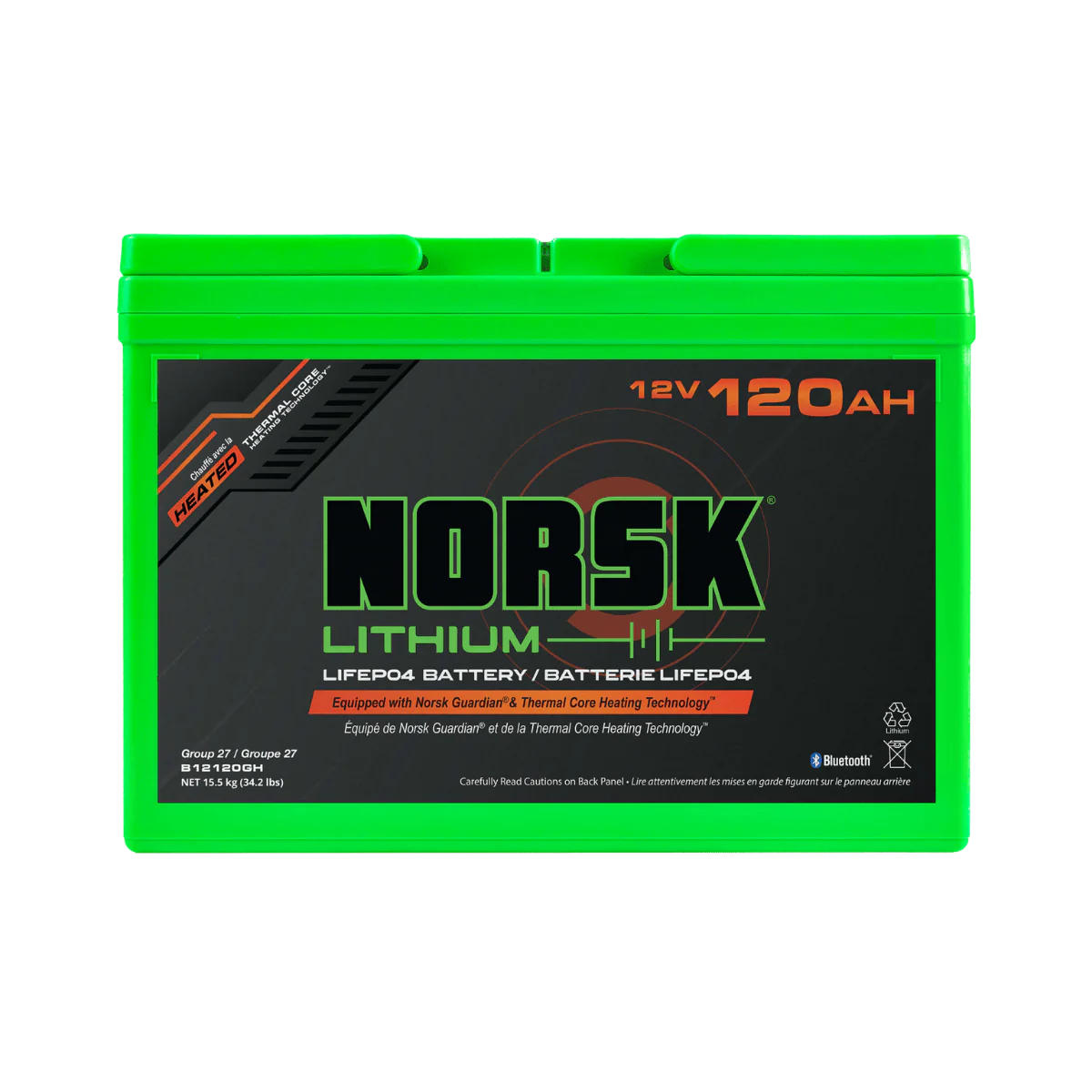 NORSK FISHING 12V 120AH HEATED DEEP CYCLE BATTERY