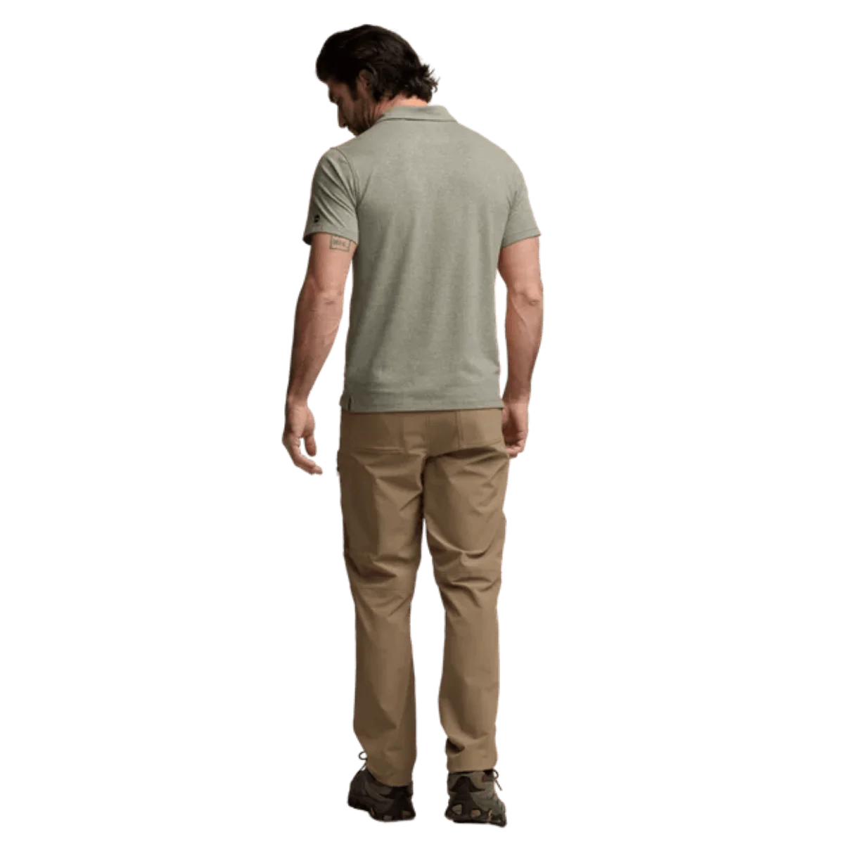 SITKA ESSENTIAL SHORT SLEEVE POLO W/ UPF 50+ - OAK HEATHER - Image 3