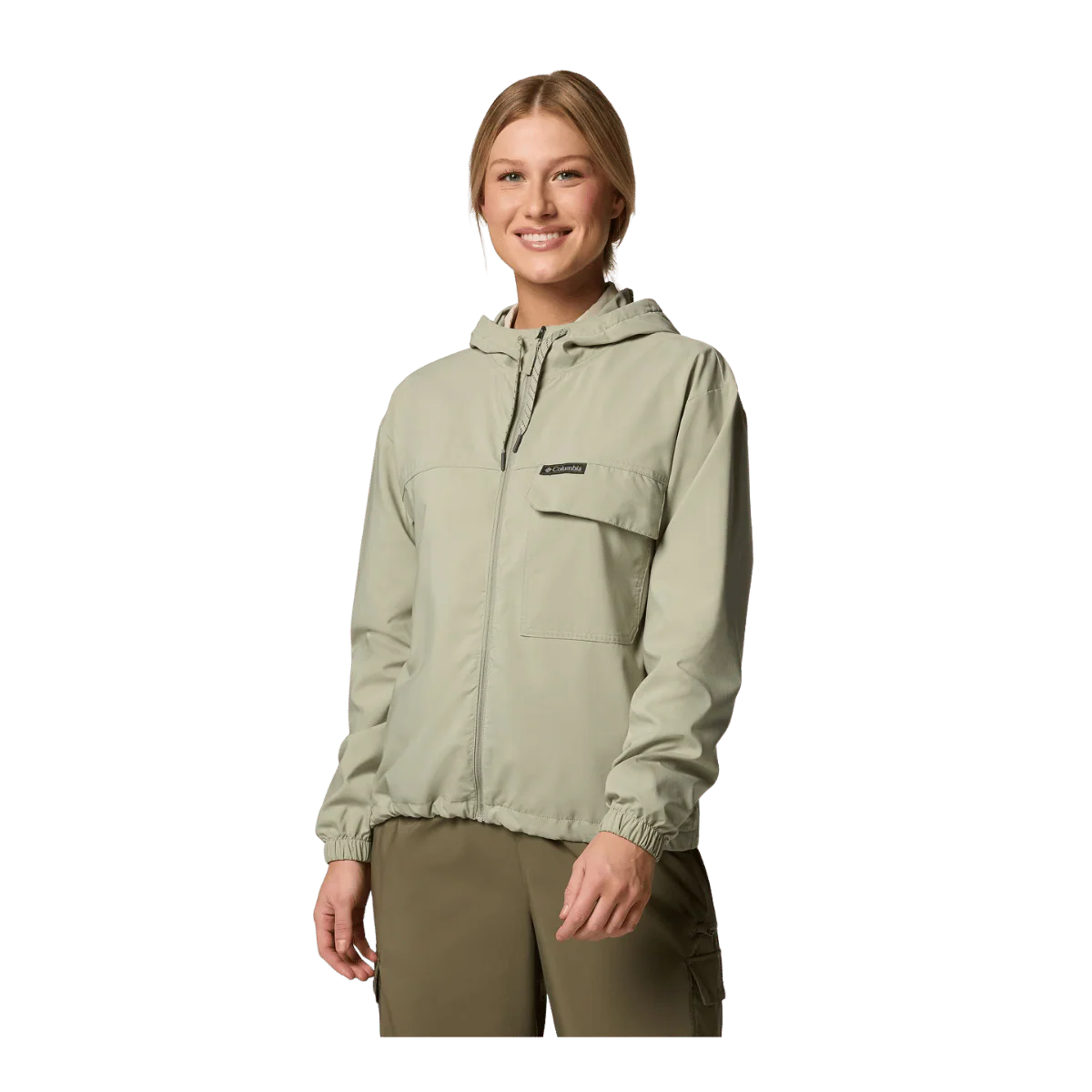 COLUMBIA WOMEN'S SKIEN VALLEY HOODED LONG SLEEVE SHIRT - SAFARI