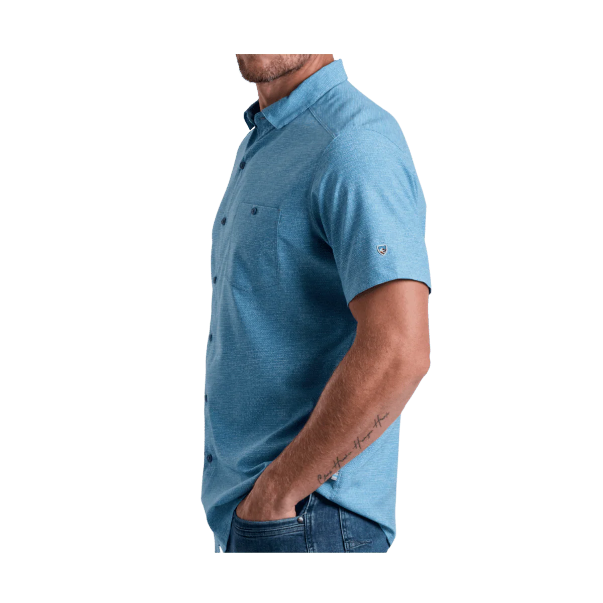 KUHL MEN'S PERSUADR SHORT SLEEVE SHIRT - BLUE CHALK - Image 3