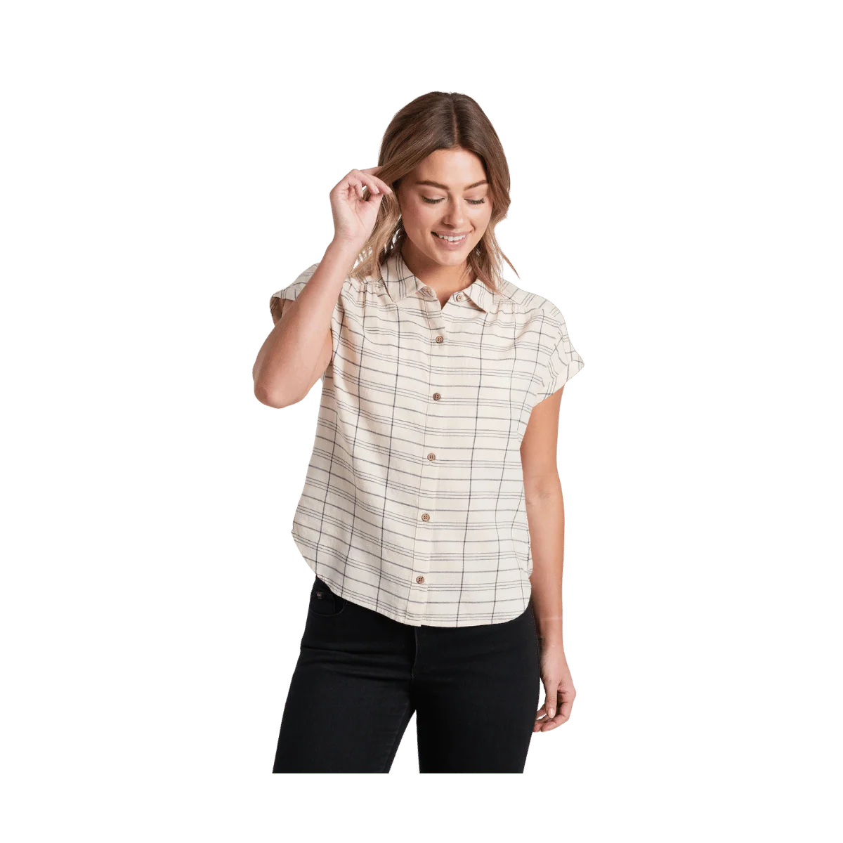 KUHL WOMEN'S WYLDE SHORT SLEEVE SHIRT - NATURAL