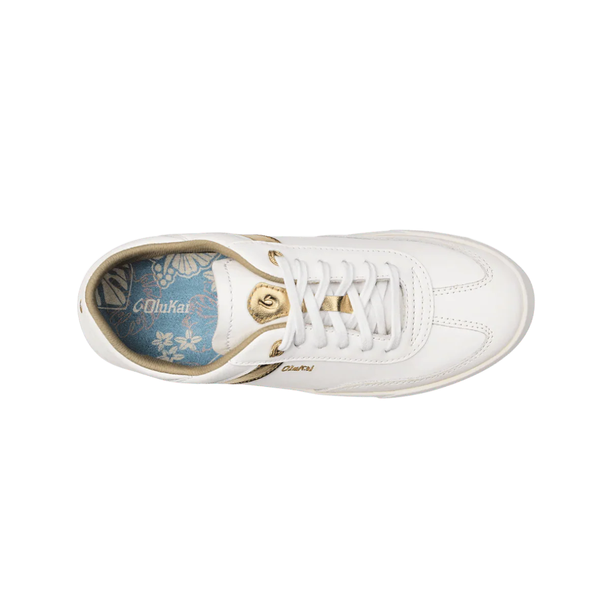 OLUKAI HA'UPU LEATHER SNEAKERS - WHITE