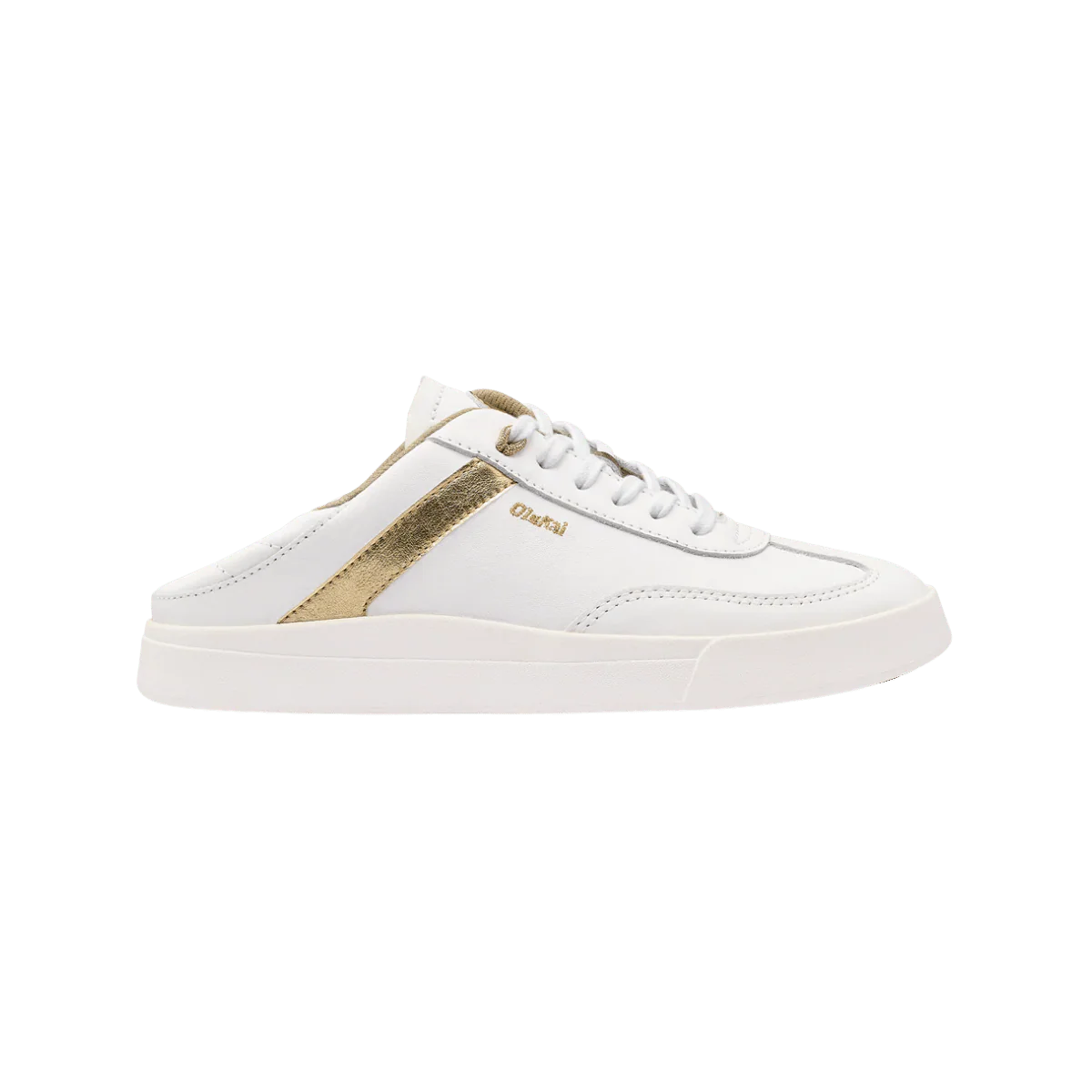 OLUKAI HA'UPU LEATHER SNEAKERS - WHITE - Image 2