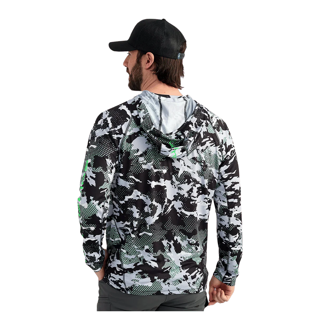 HUK MEN'S KC PRINT ICON PERFORMANCE HOODIE - BLACK - Image 2