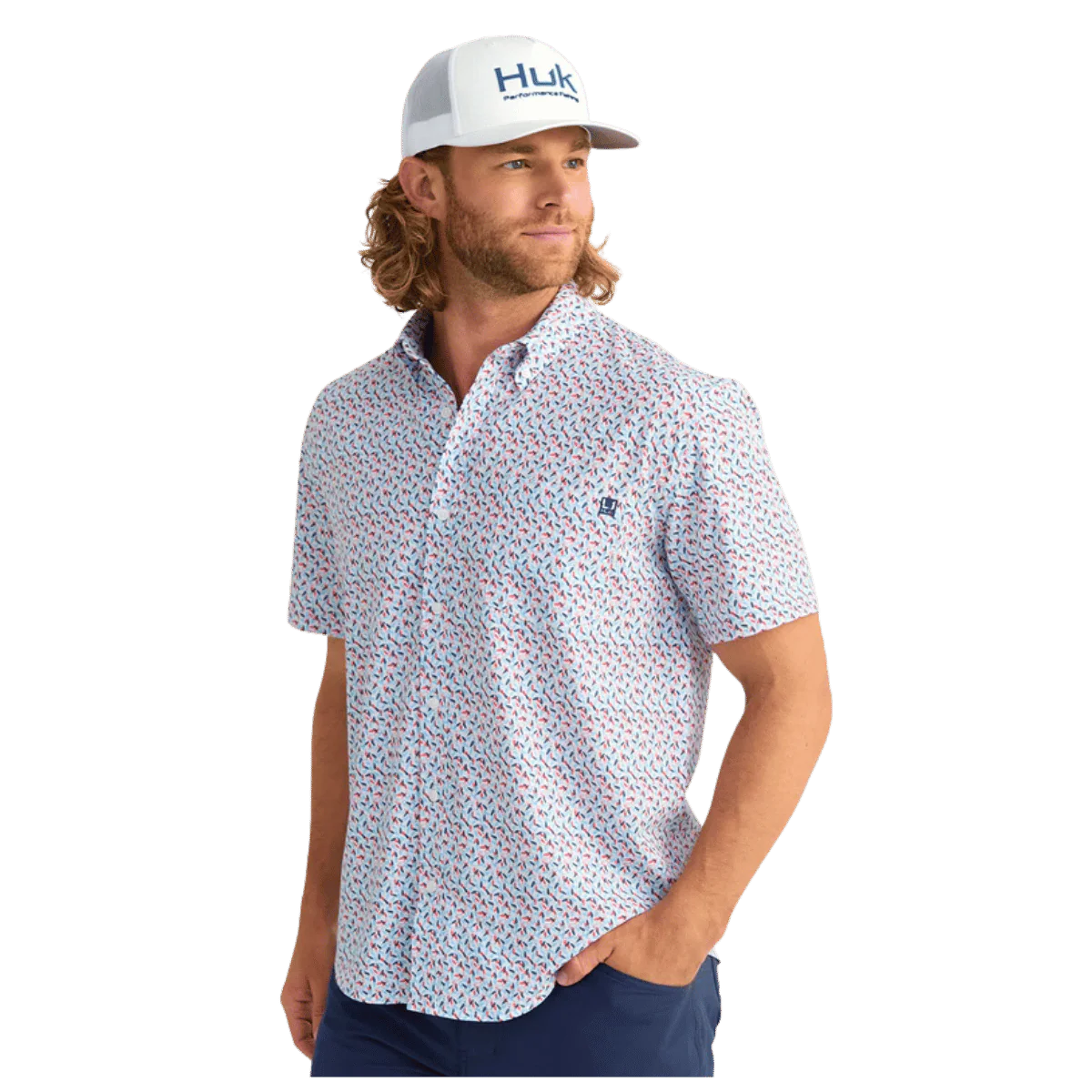HUK MEN'S KONA PRINTED SHORT-SLEEVE SHIRT