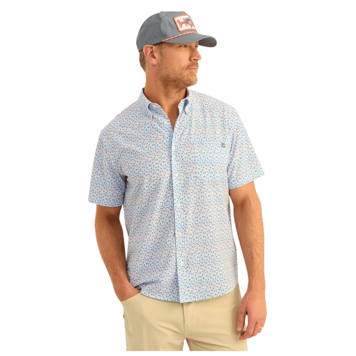 HUK MEN'S KONA PRINTED SHORT-SLEEVE SHIRT