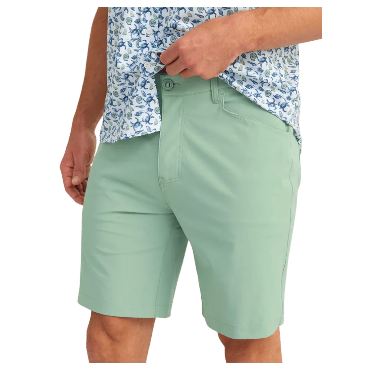 HUK MEN'S KONA 9-INCH SHORTS - FOG GREEN