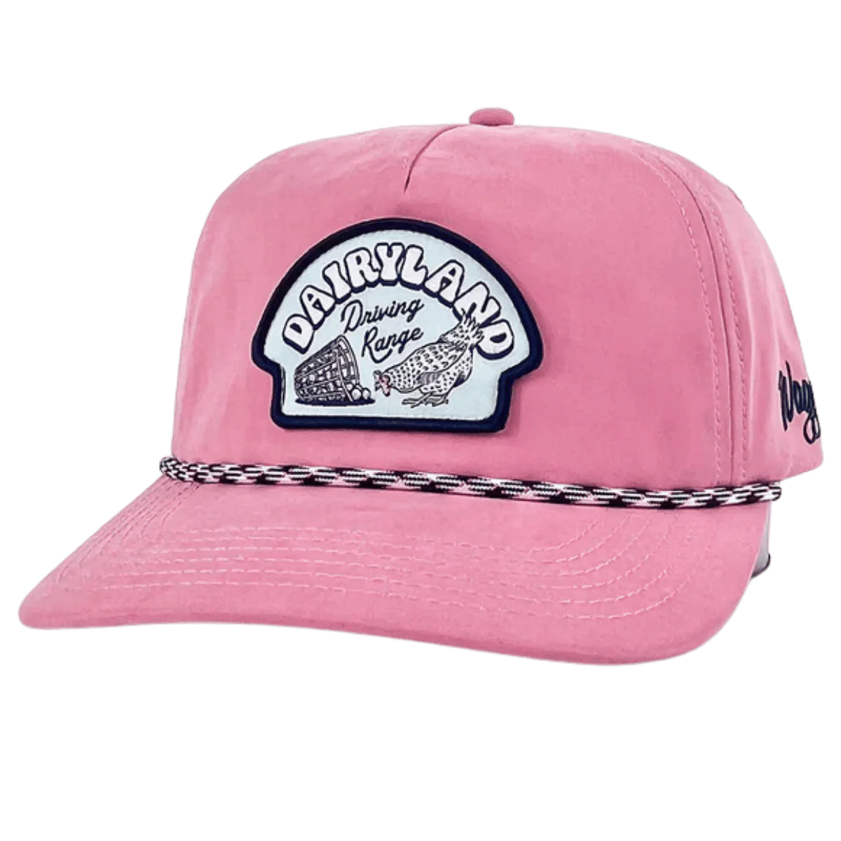 WAGGLE GOLF DAIRYLAND DRIVING RANGE ROPE HAT PINK