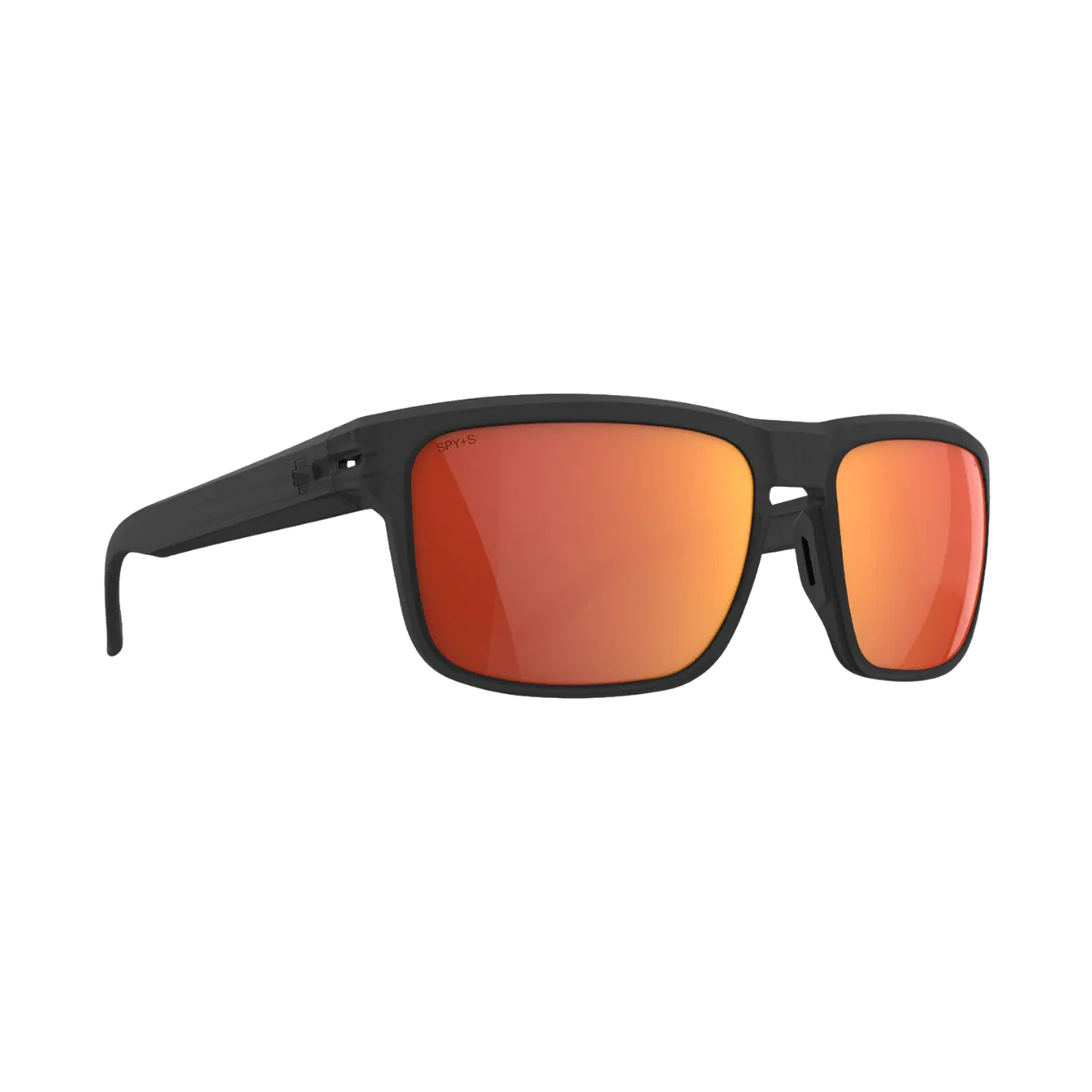 SPY REGION XL SUNGLASSES - TRANSLUCENT MATTE BLACK/HAPPY BOOST POLAR ORANGE MIRROR
