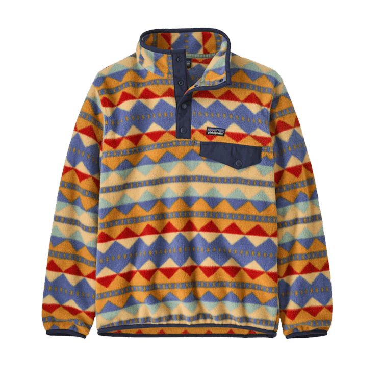 PATAGONIA KIDS LW SYNCH SNAP-T PULLOVER - SYNCHILLA OLD GROWTH GREEN SALMON ENERGY