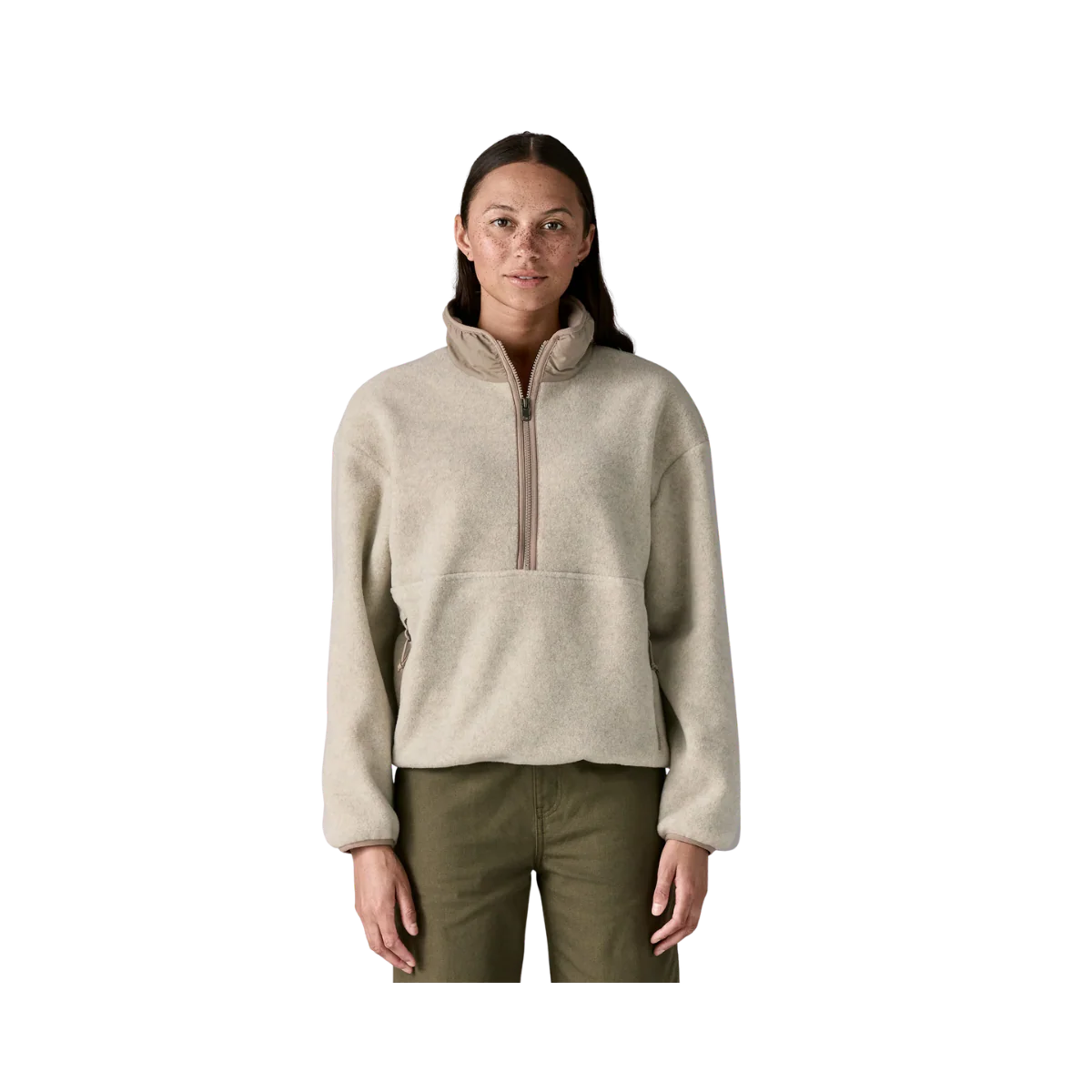 PATAGONIA WOMEN'S SYNCHILLA MARSUPIAL PULLOVER - OATMEAL HEATHER