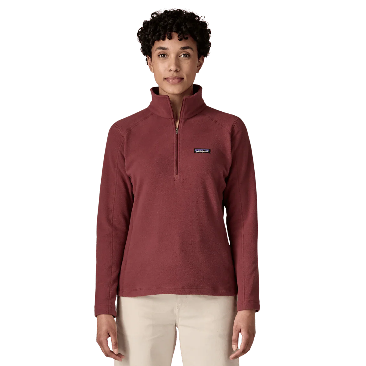PATAGONIA WOMEN'S MICRO D 1/4 ZIP - SEQUOIA RED - Image 2