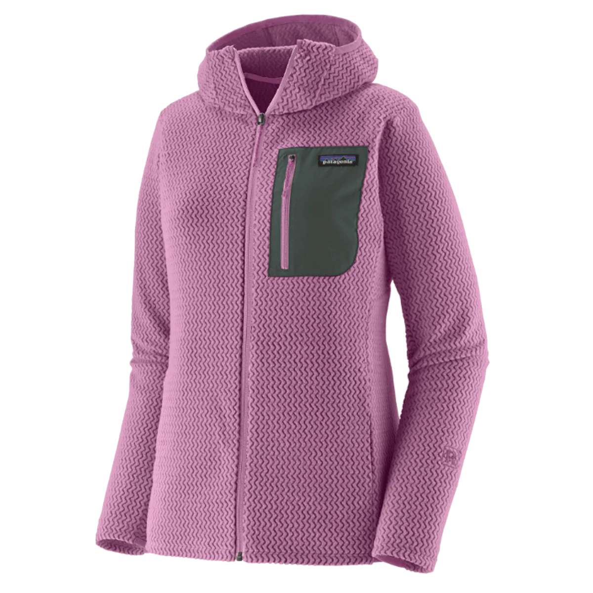 PATAGONIA WOMEN'S LIGHTWEIGHT R1 AIR FLEECE FULL-ZIP HOODY - BRISK PURPLE