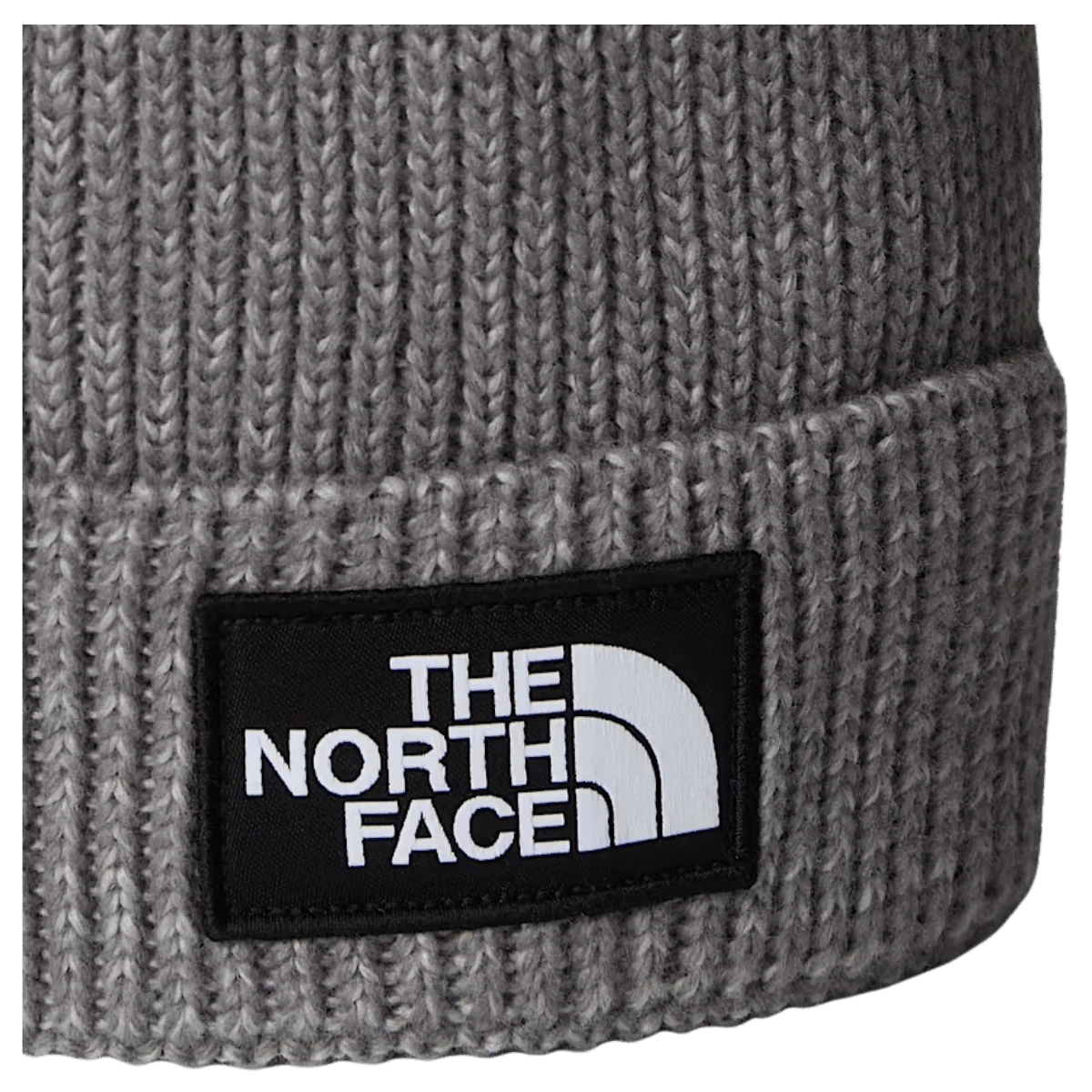 NORTHFACE TNF LOGO BOX REMOVABLE POM BEANIE - TNF MEDIUM GREY HEATHER - Image 2