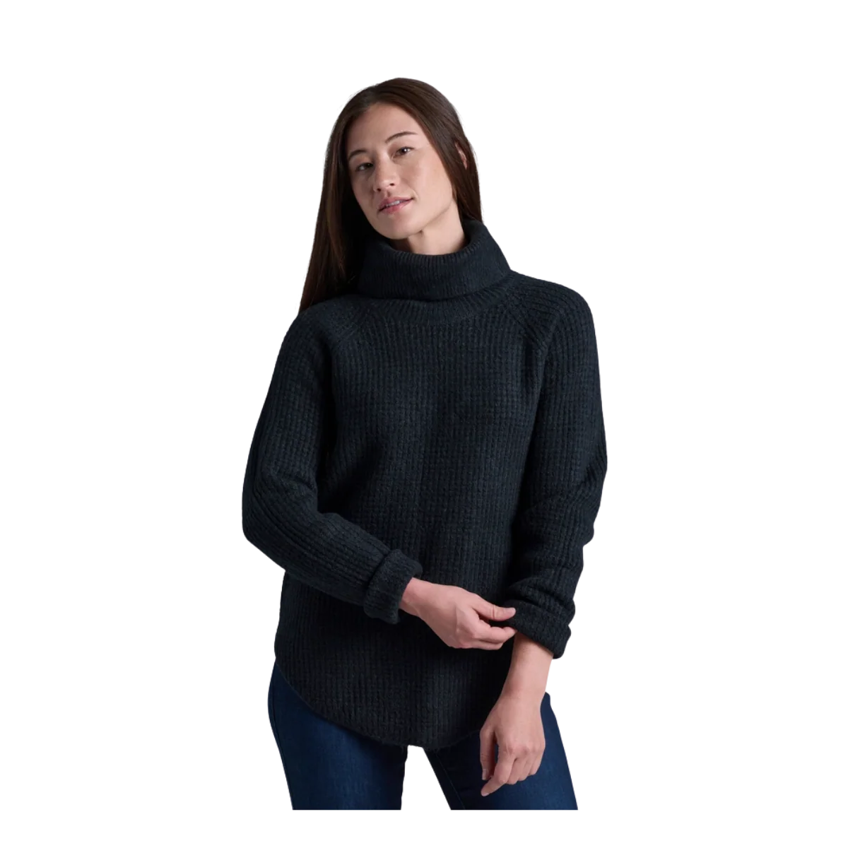 KUHL SIENNA SWEATER RIBBED COWL NECK - BLACK
