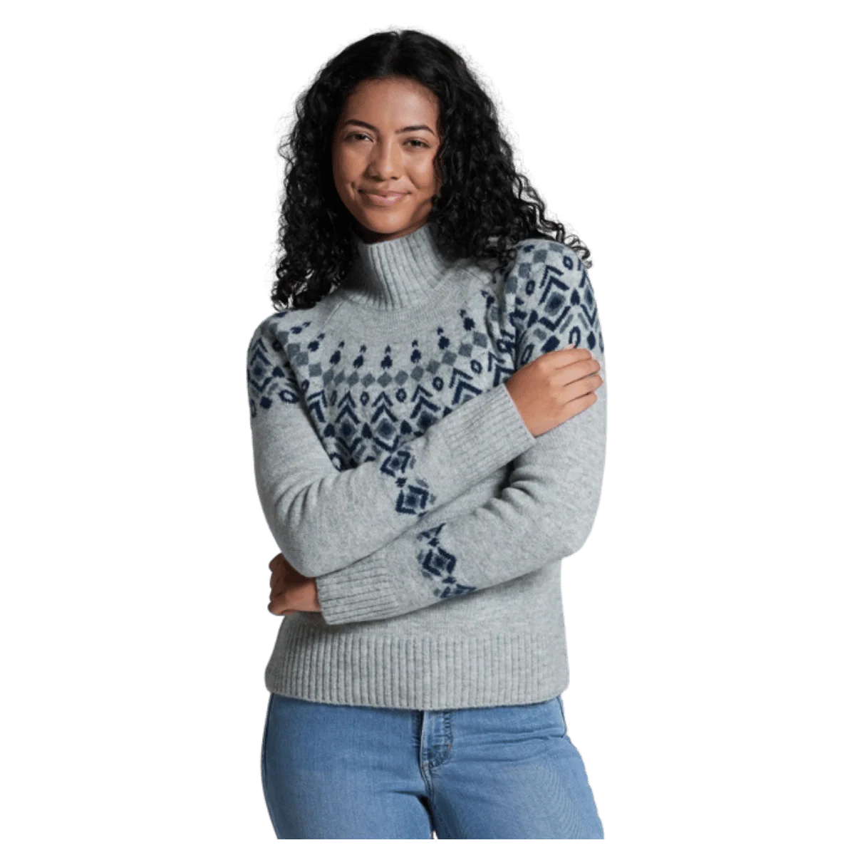 KUHL WOMEN'S ALPINA SWEATER MERINO WOOL - ASH