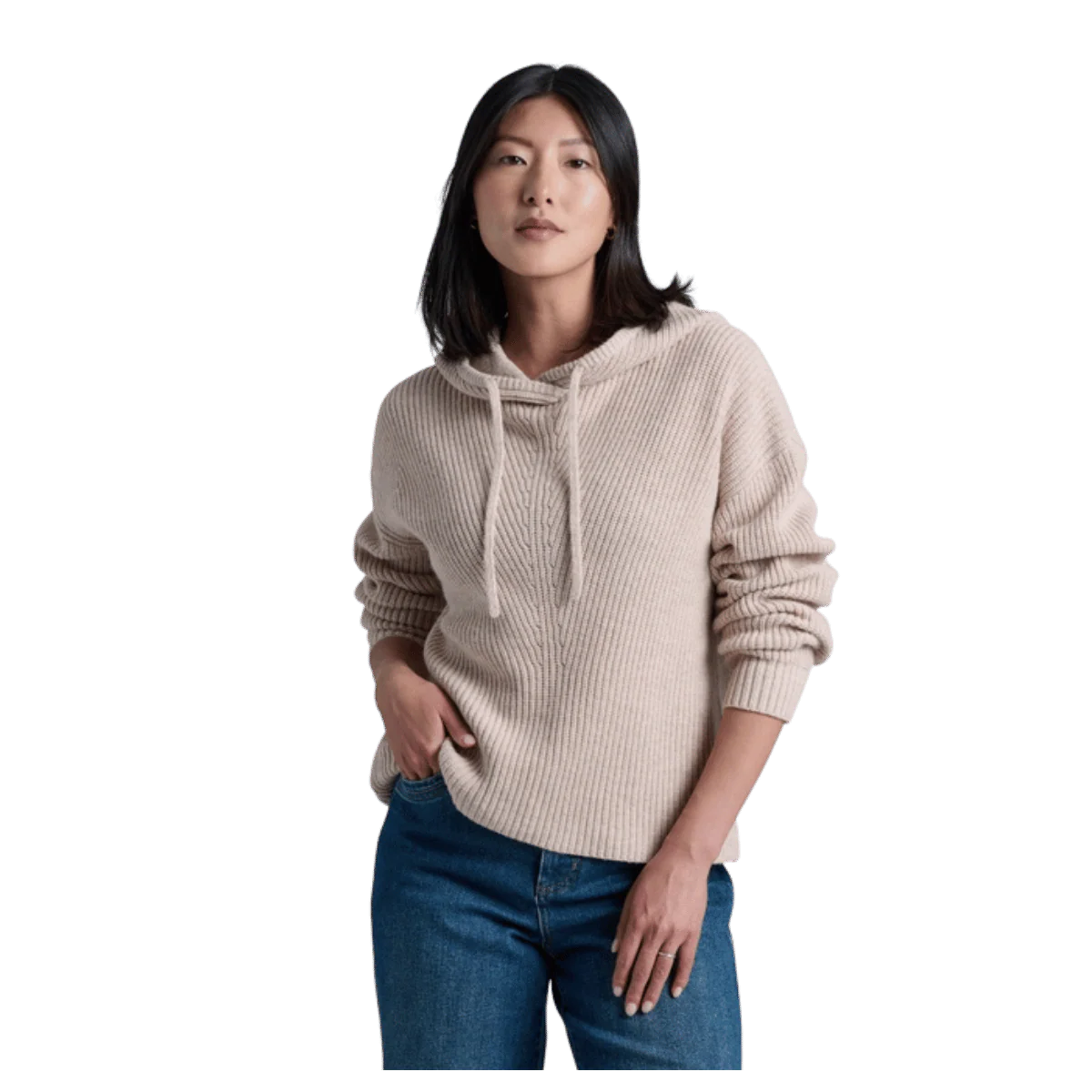 KUHL WOMEN'S FIRESIDE SWEATER HOODY - NATURAL