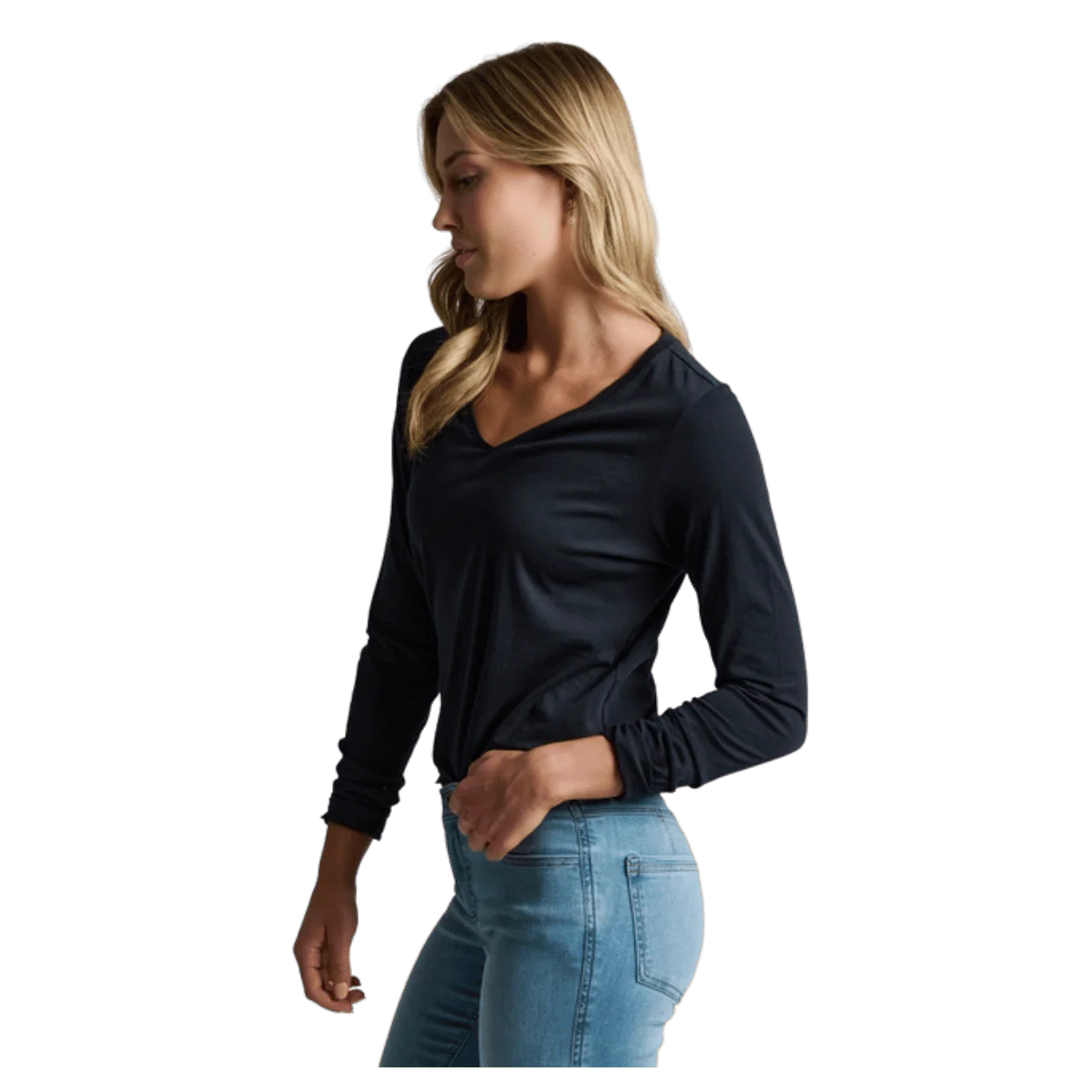 KUHL WOMEN'S VEGA LONG SLEEVE V-NECK TOP - BLACK - Image 2