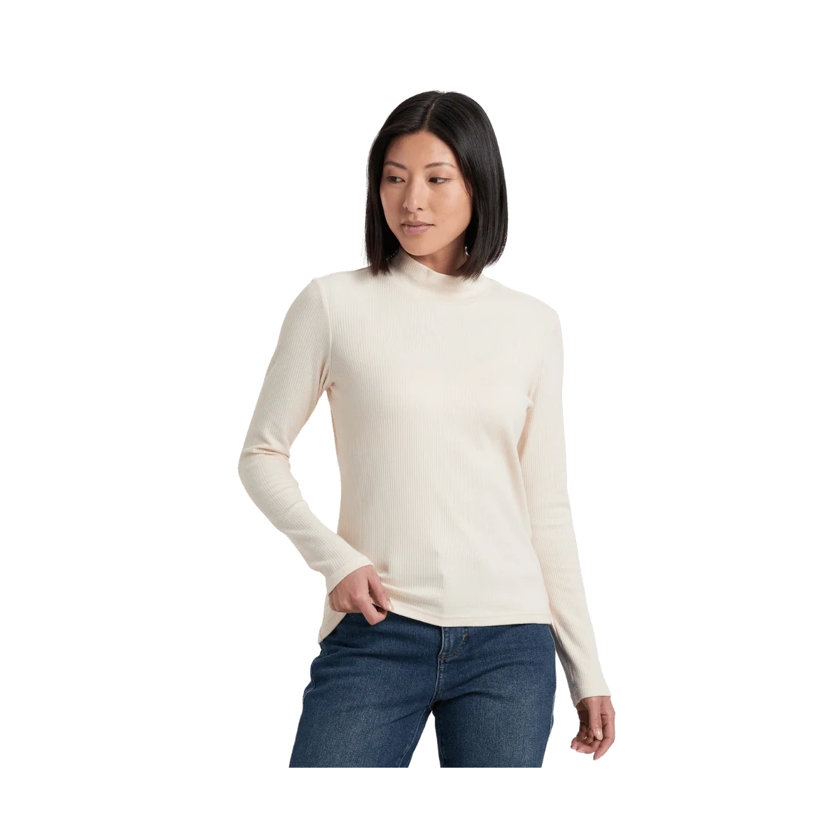 KUHL WOMEN'S VERONA RIB LONG SLEEVE - NATURAL
