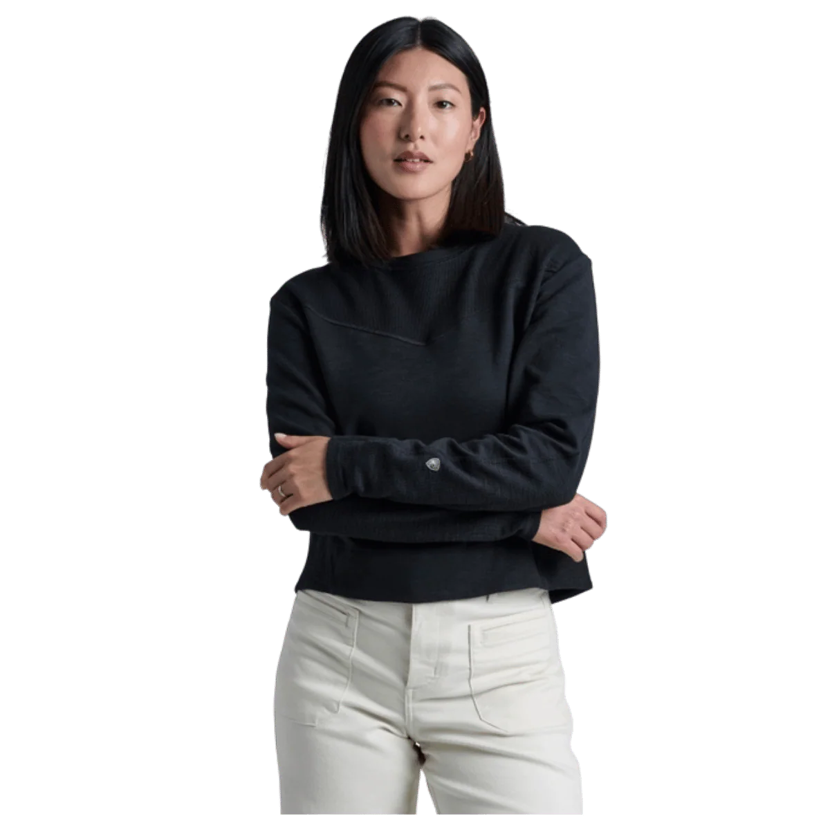 KUHL WOMEN'S LOLA PULLOVER SWEATSHIRT - BLACK