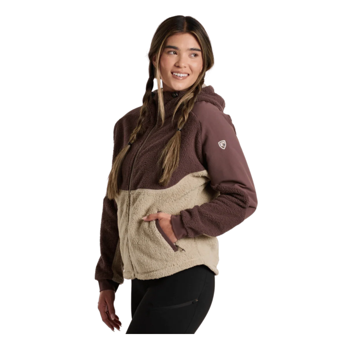 KUHL WOMEN'S ELIXIR HOODY ITALIAN FLEECE - COFFEE - Image 2