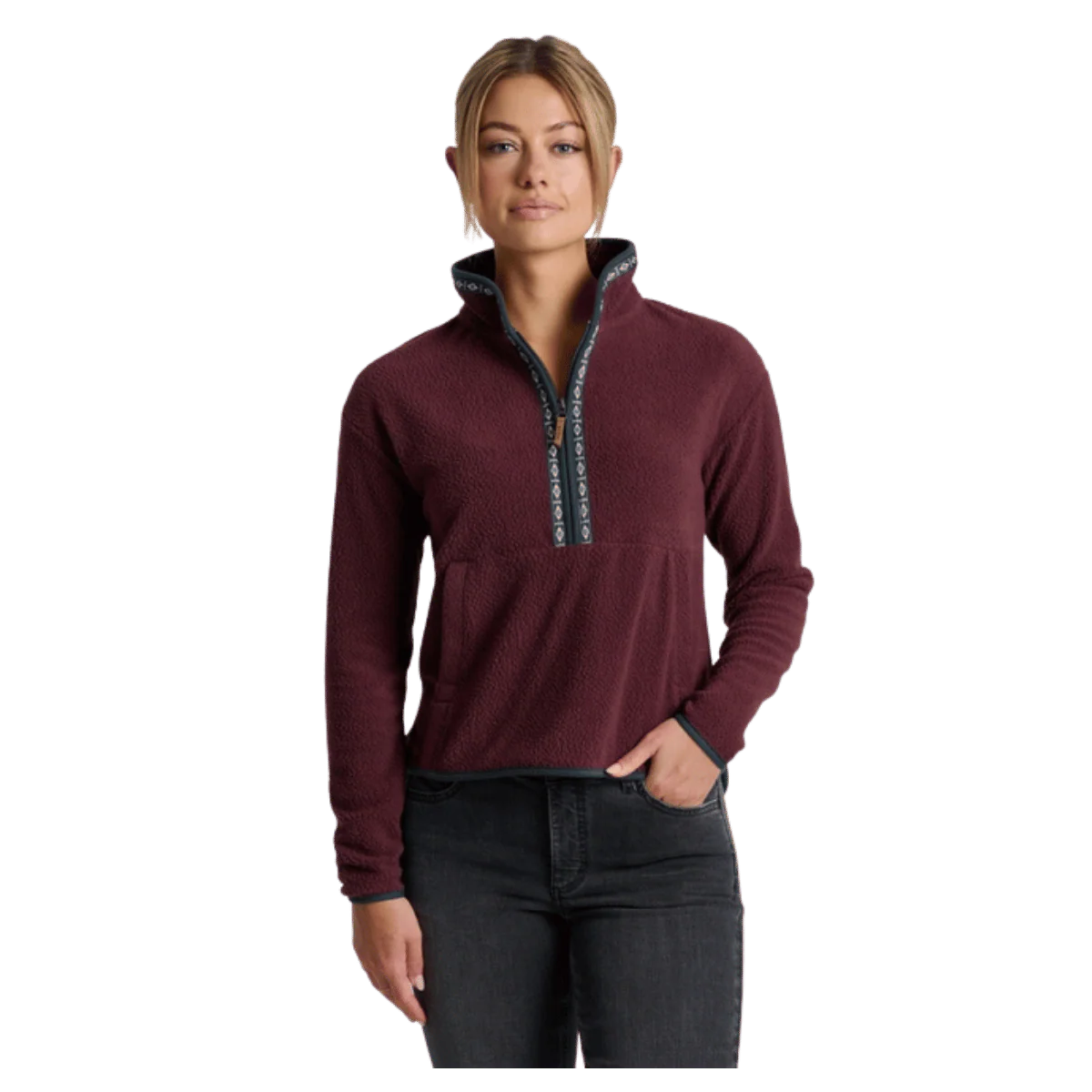 KUHL WOMEN'S HYGGE 1/2 ZIP SWEATSHIRT - RAISIN