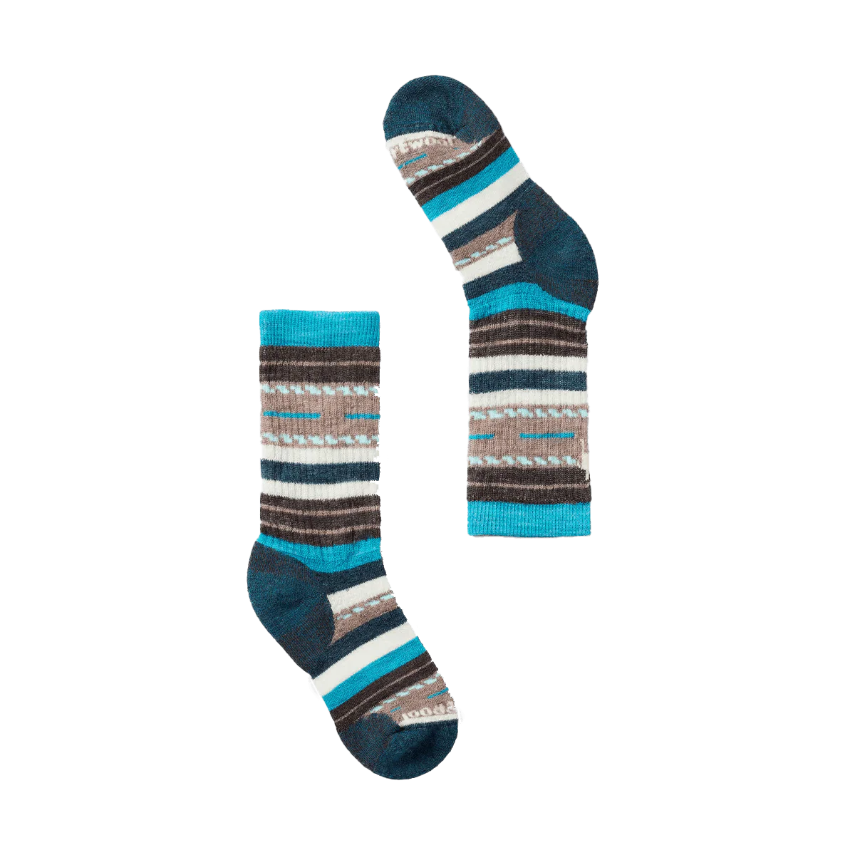 SMARTWOOL KIDS' HIKE MARGARITA CREW FULL CUSHION SOCKS - CAPRI