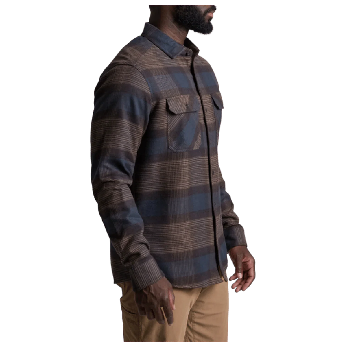 KUHL MEN'S RYDR FLANNEL LONG SLEEVE - DARK ROAST - Image 2