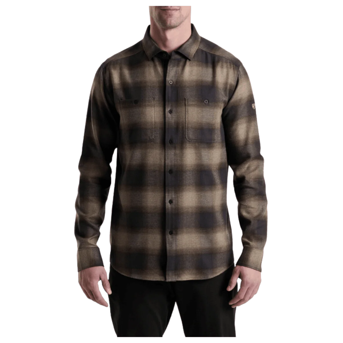 KUHL MEN'S LAW FLANNEL COTTON TENCEL LONG SLEEVE - DARK ROAST