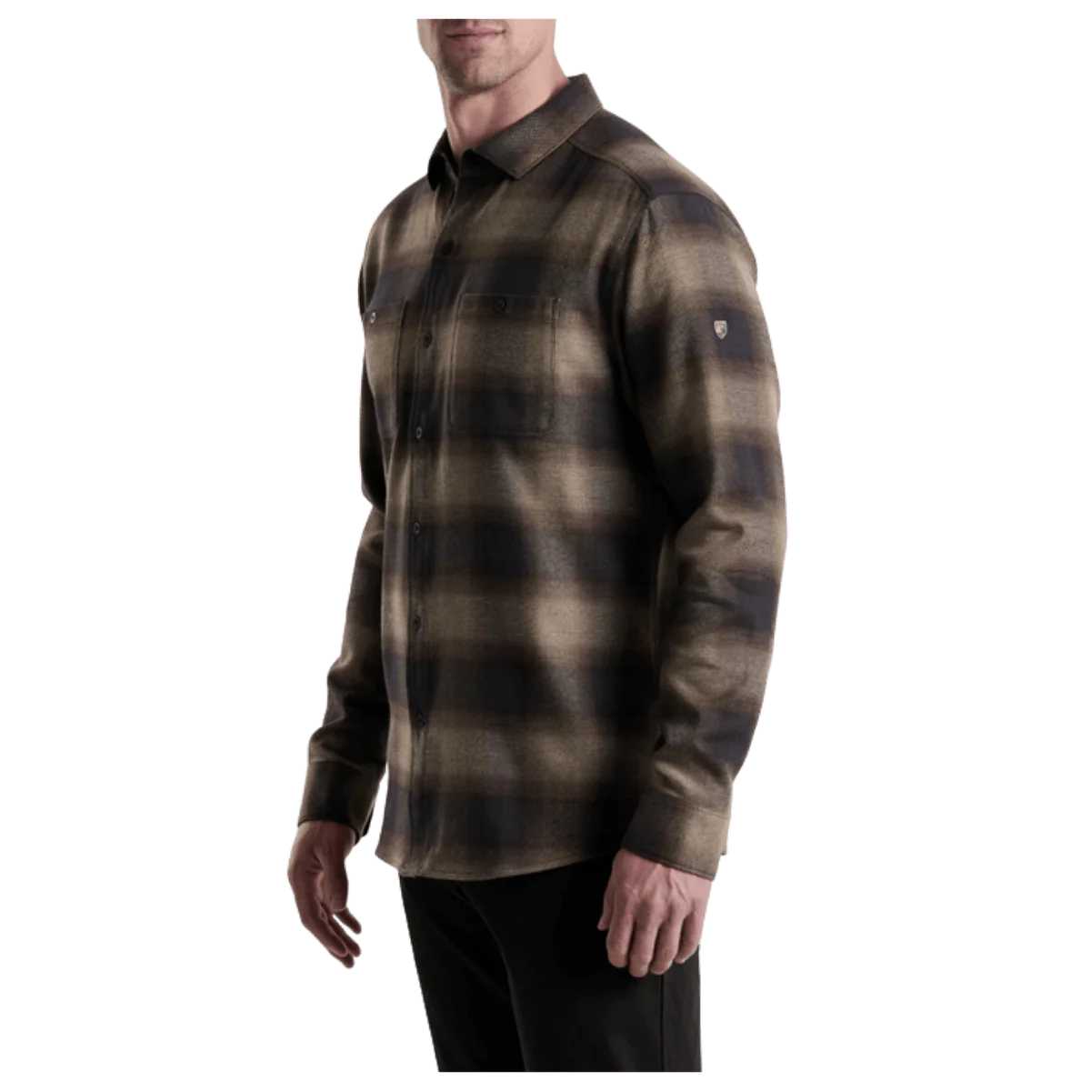 KUHL MEN'S LAW FLANNEL COTTON TENCEL LONG SLEEVE - DARK ROAST - Image 2