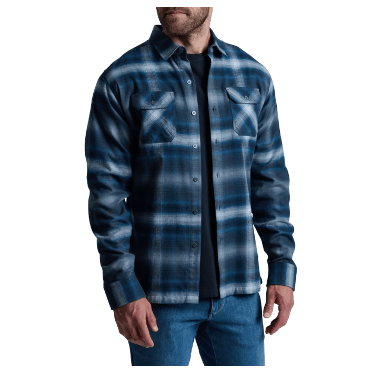KUHL DILLINGR FLANNEL COTTON TENCEL LONG SLEEVE - BLUE RIDGE