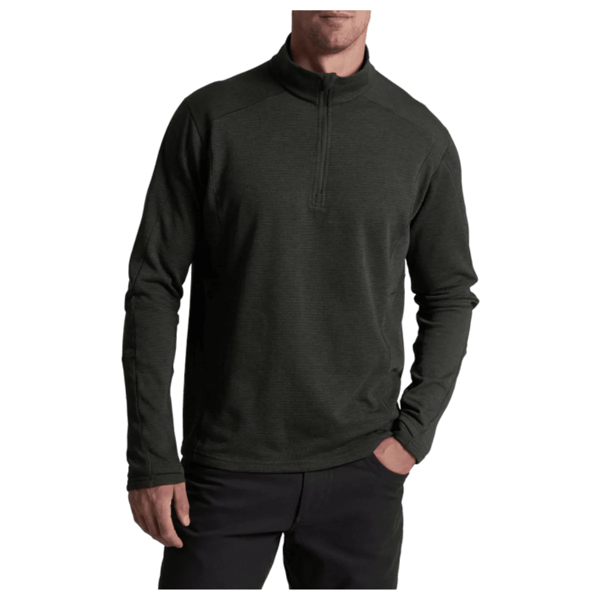 KUHL MEN'S REACTIV LITE GRID 1/4 ZIP PREMIUM GRAPHENE - ONYX