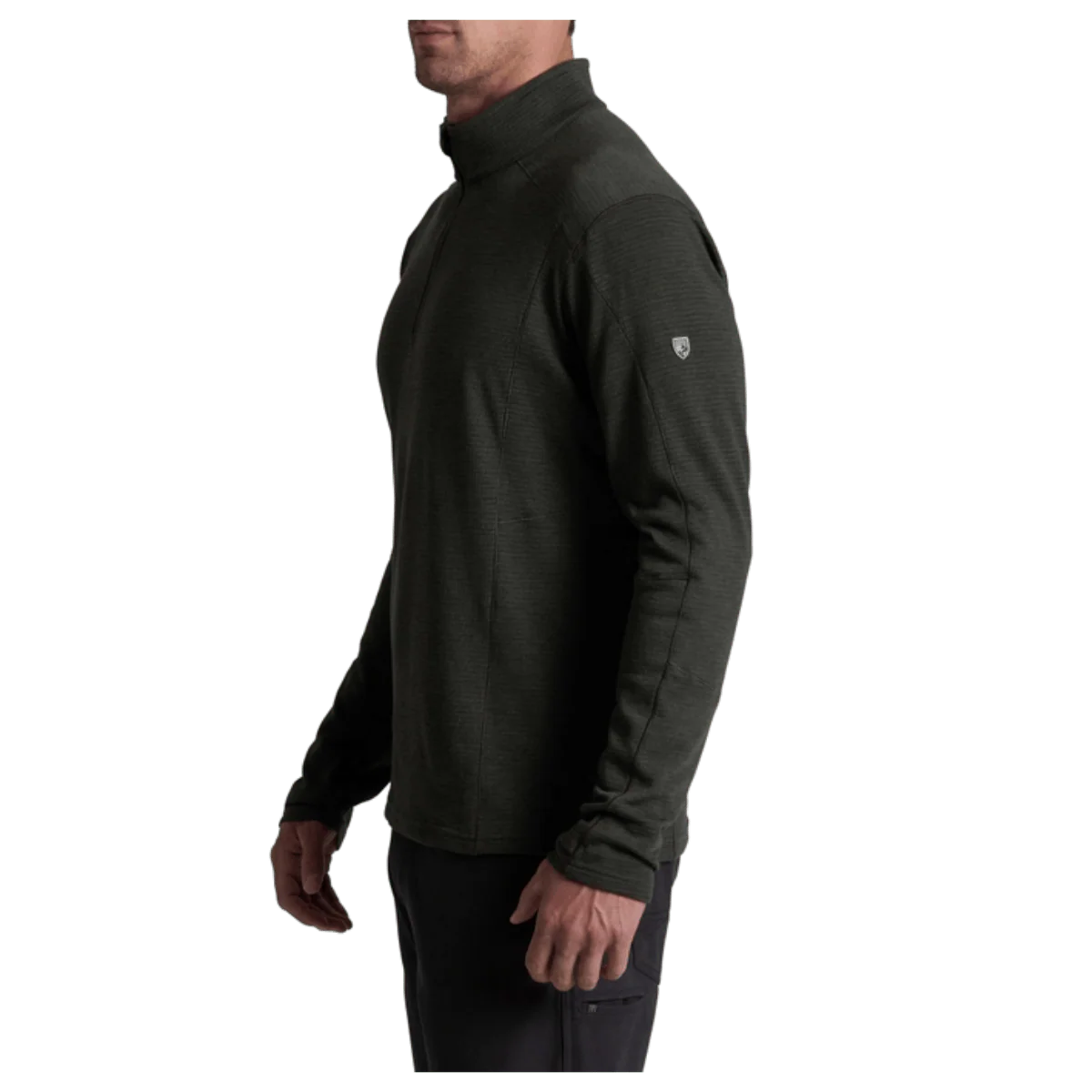 KUHL MEN'S REACTIV LITE GRID 1/4 ZIP PREMIUM GRAPHENE - ONYX - Image 2