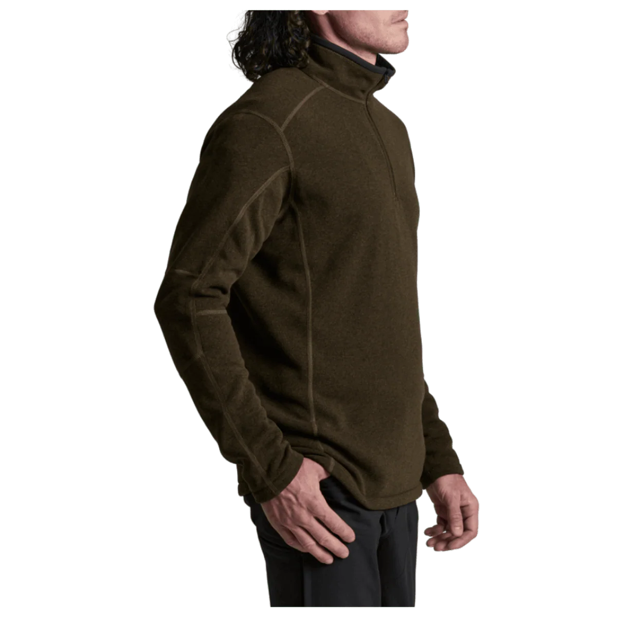 KUHL MEN'S REVEL 1/4 ZIP WINTER FLEECE - DARK ROAST - Image 2