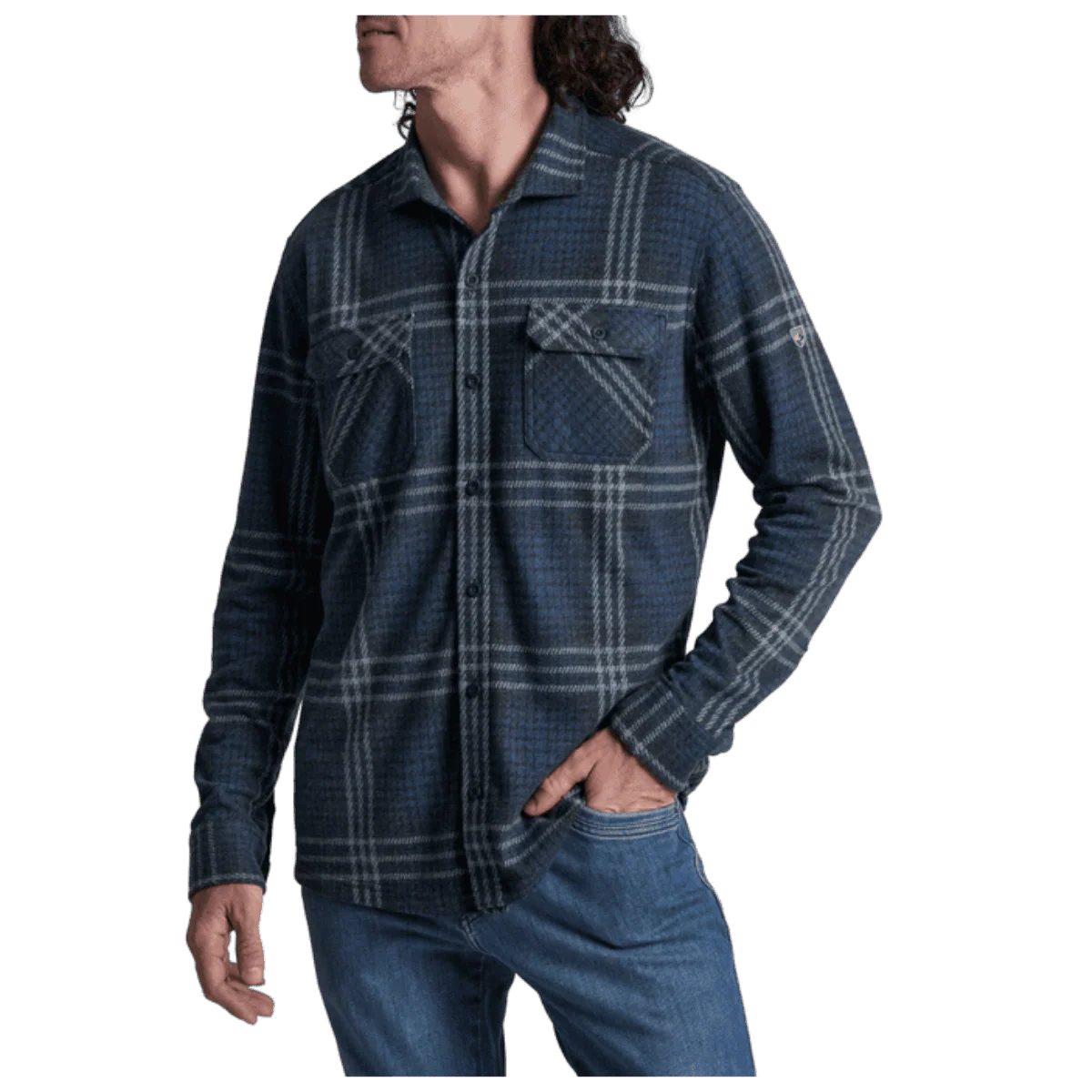 KUHL MEN'S INNOVATR KNIT FLANNEL LONG SLEEVE - NIGHT SEA