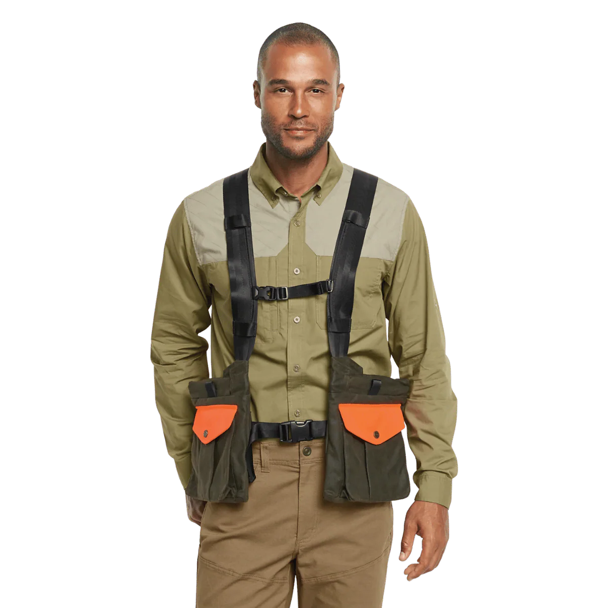 ORVIS WAXED COTTON STRAP VEST - OLIVE BLAZE - Image 2