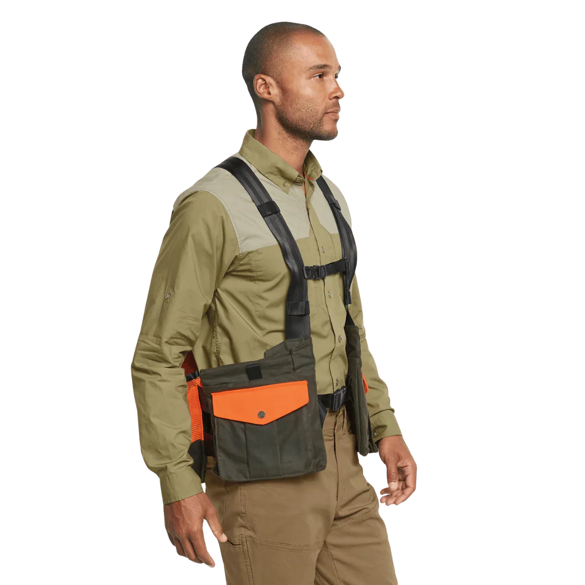 ORVIS WAXED COTTON STRAP VEST - OLIVE BLAZE - Image 3