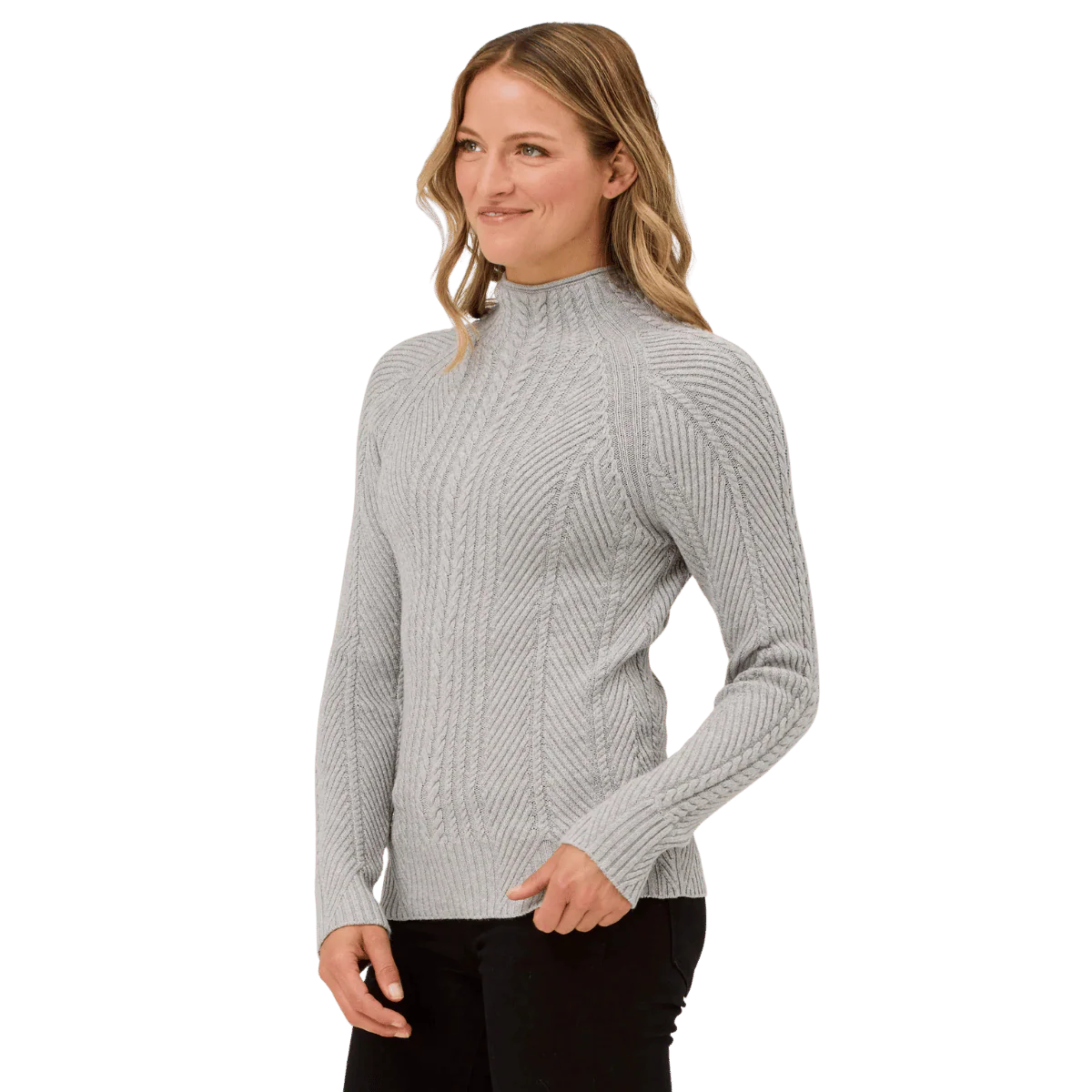 KRIMSON KLOVER WOMEN'S LYDIA MOCKNECK SWEATER - SILVER - Image 2