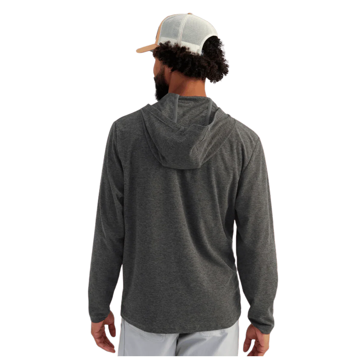 HUK MEN'S LEEWARD LIGHTWEIGHT FLEECE HOODIE - VOLCANIC ASH HEATHER - Image 2