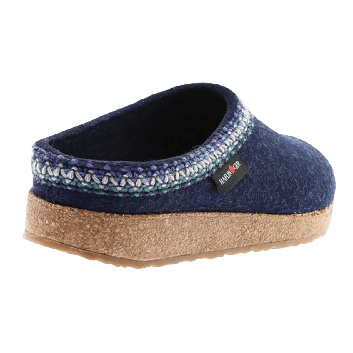 HAFLINGER GRIZZLY ZIG ZAG WOOL CLOGS - CAPTAINS BLUE - Image 4
