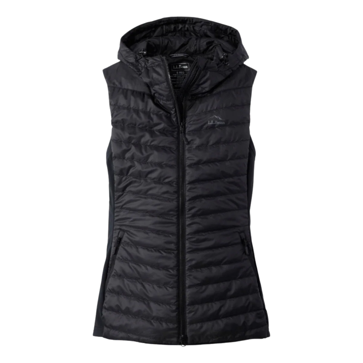 L.L. BEAN WOMEN'S PRIMALOFT PACKAWAY LONG VEST - MIDNIGHT BLACK