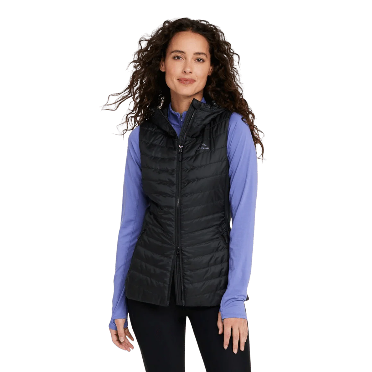 L.L. BEAN WOMEN'S PRIMALOFT PACKAWAY LONG VEST - MIDNIGHT BLACK - Image 2