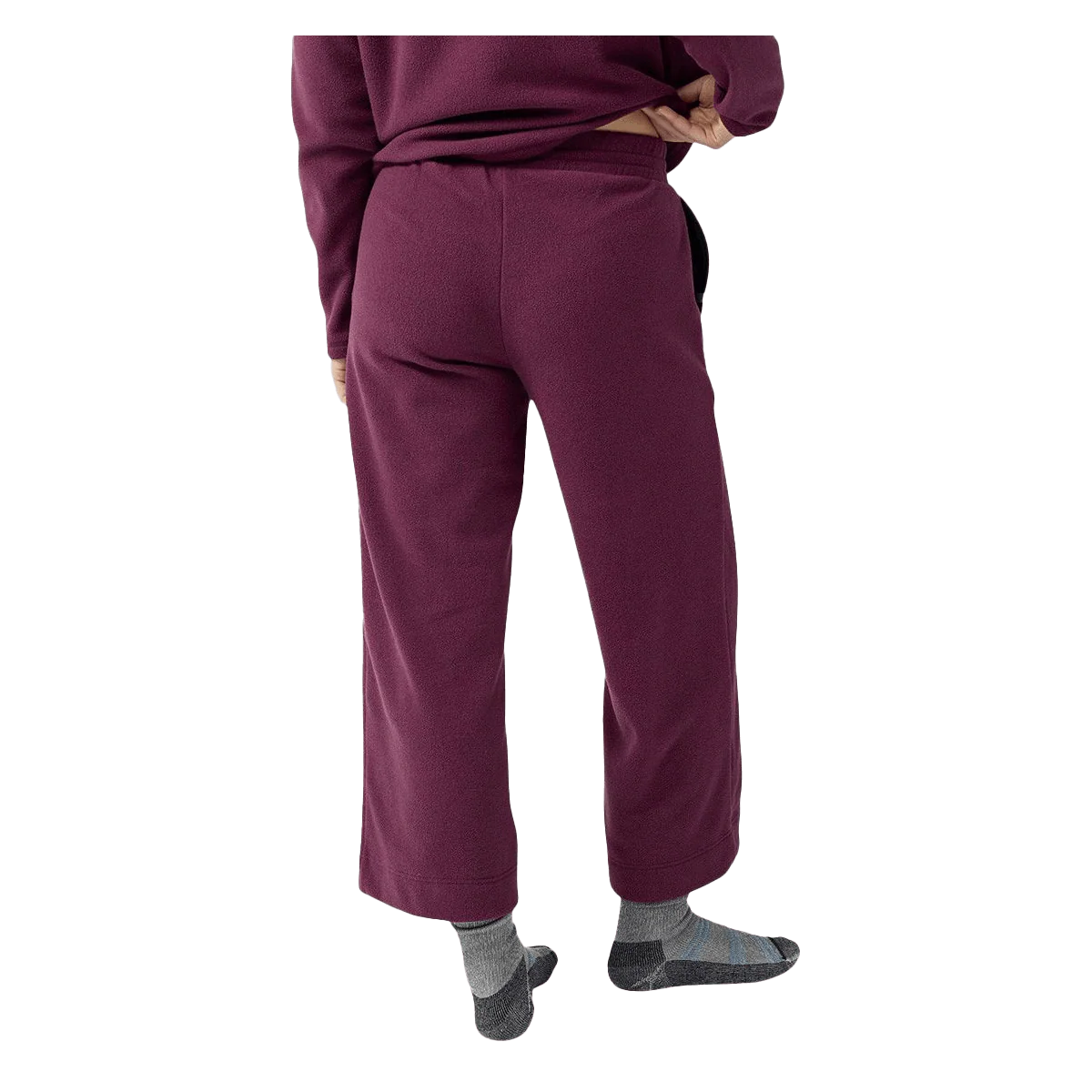 STIO WOMEN'S TURPIN FLEECE WIDE CROP PANT - AUBERGINE - Image 3