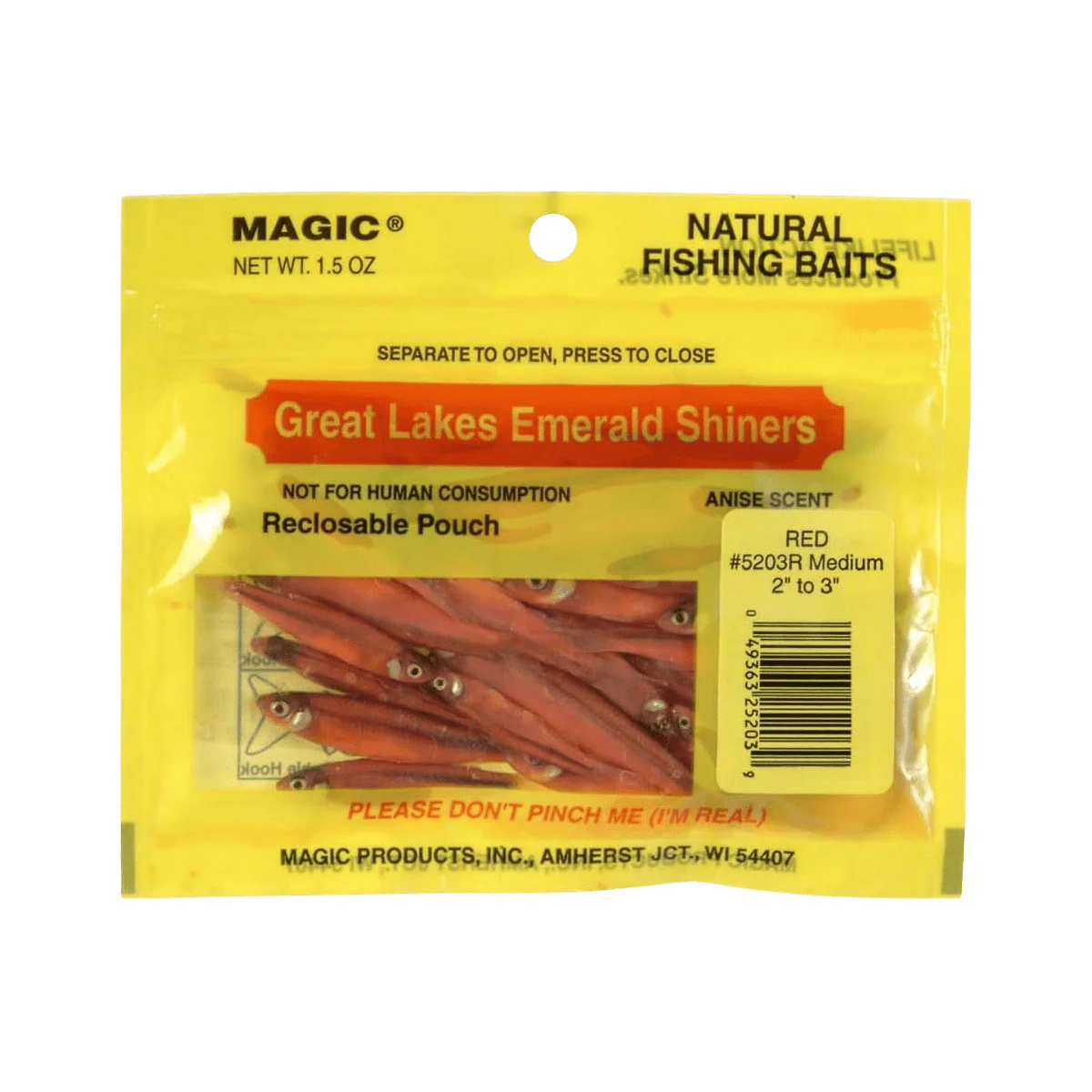 MAGIC EMERALD SHINER MINNOWS - MEDIUM - RED