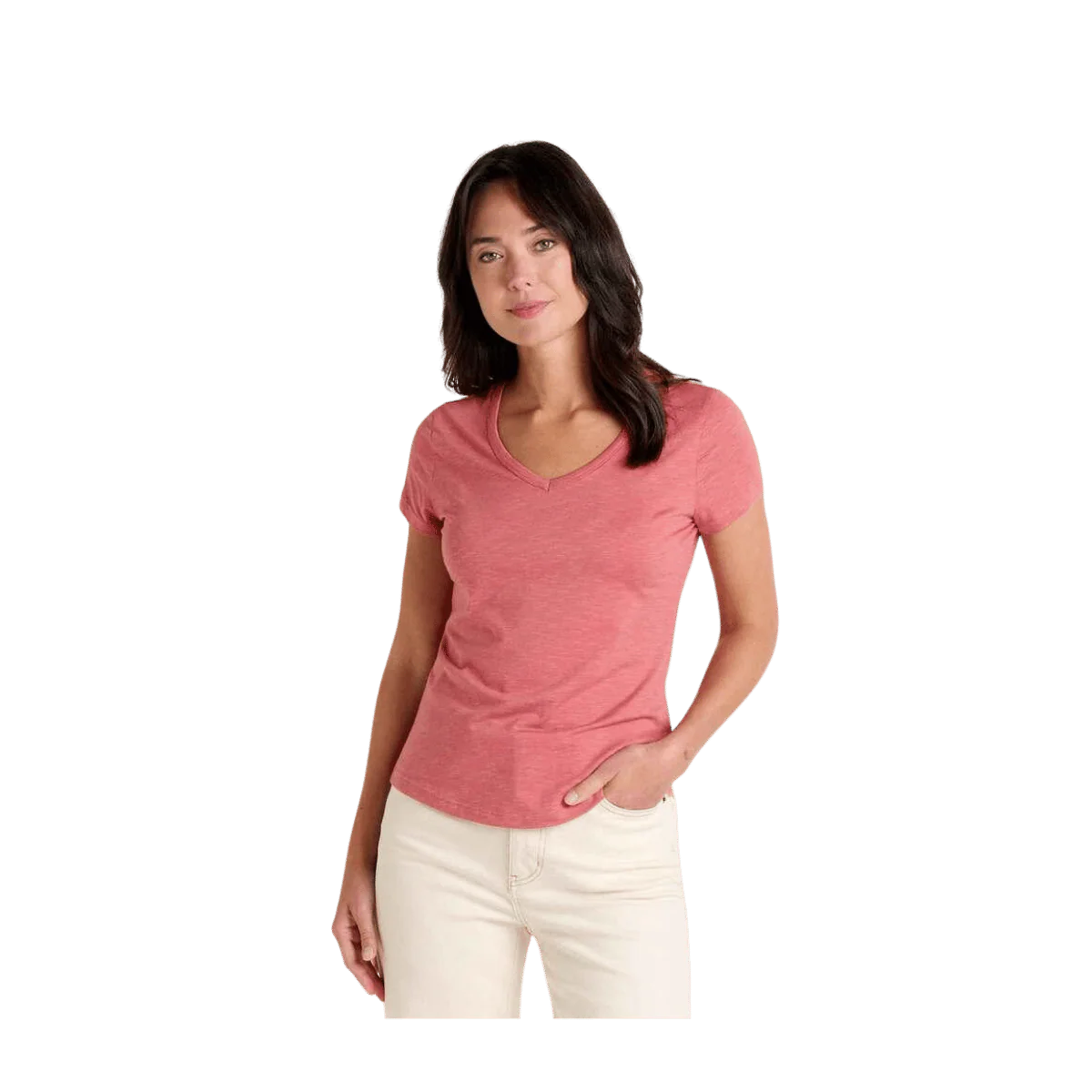 TOAD + CO WOMEN'S MARLEY SS V TEE - DUSTY CEDAR