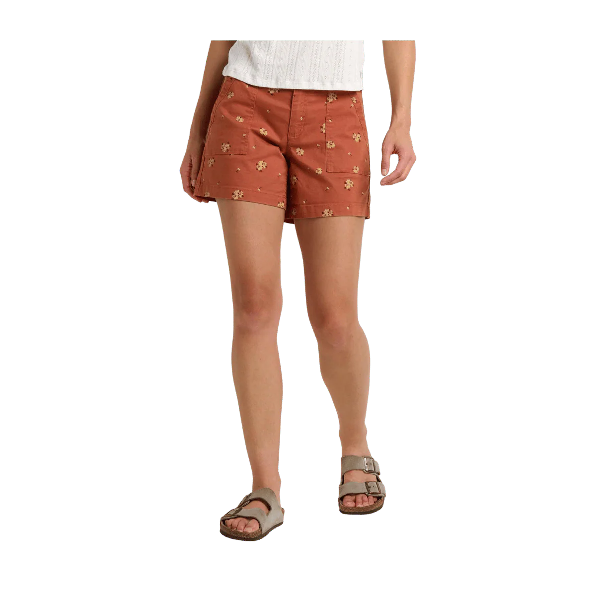 TOAD + CO WOMEN'S EARTHWORKS CAMP SHORT 5.5" - COPPER PRINT