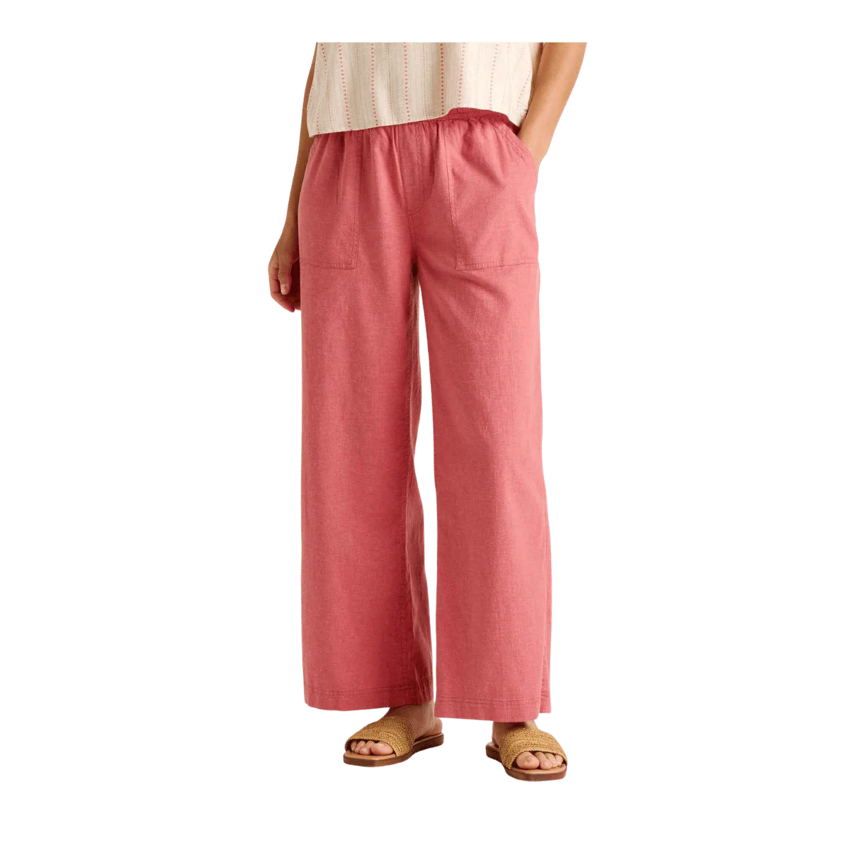TOAD + CO WOMEN'S TAJ HEMP WIDE LEG PANT - DUSTY CEDAR