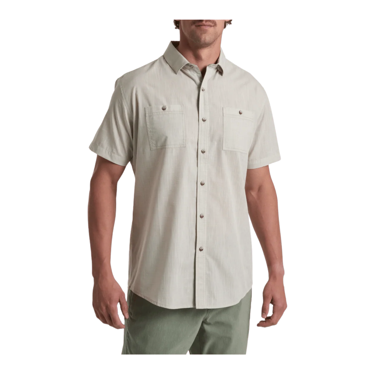 KUHL MEN'S KARIB STRIPE SHORT SLEEVE SHIRT - FEATHER GREY