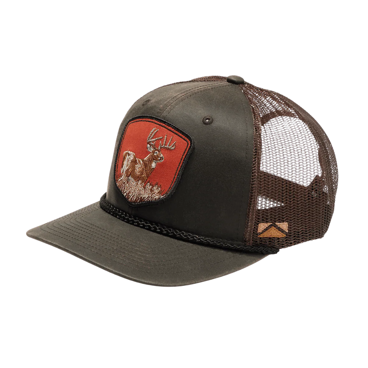 PARAMOUNT DEER PATCH WAX CANVAS ROPE CAP - ACADEMY BRN