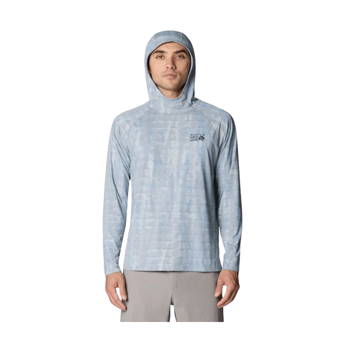 MOUNTAIN HARDWEAR MEN'S CRATER LAKE LS HOODY - GLACIAL PRISMAT